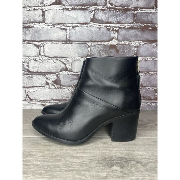 Nisolo Black Leather Ankle Back Zip Heel Booties Boots Women’s 9M US/40EU Mexico - Picture 1 of 16